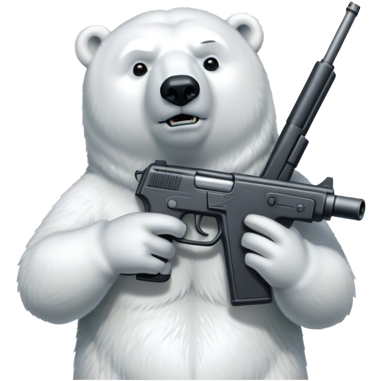 A polar bear with a gun emoji
