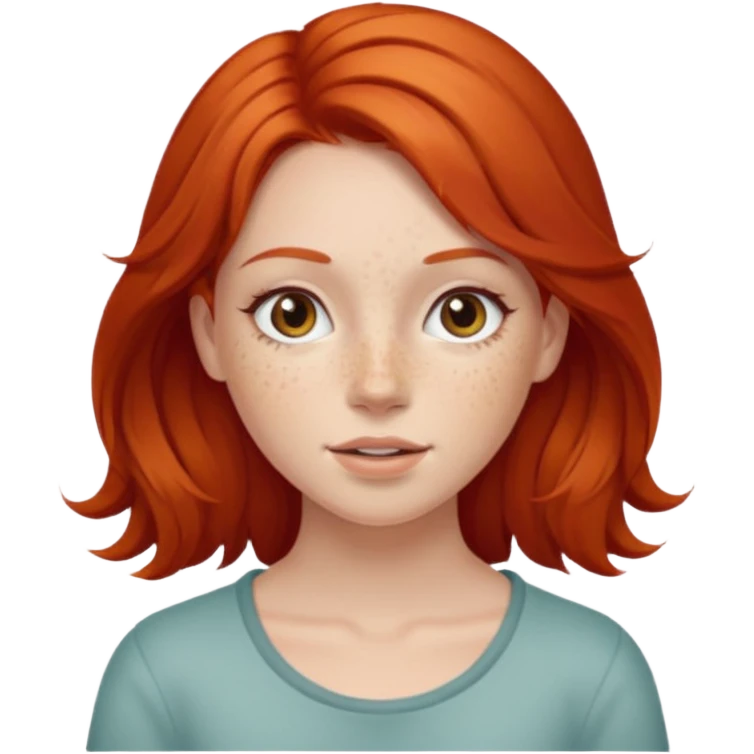 сделай рыжую кокетливую девочку emoji