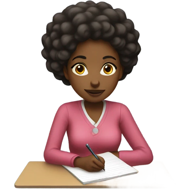 Black woman jotting notes emoji