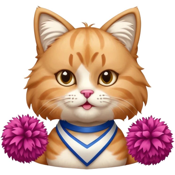 cheerleader cat with pom pom emoji