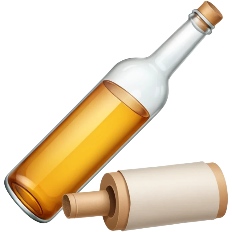 bottles with paper roll inside emoji