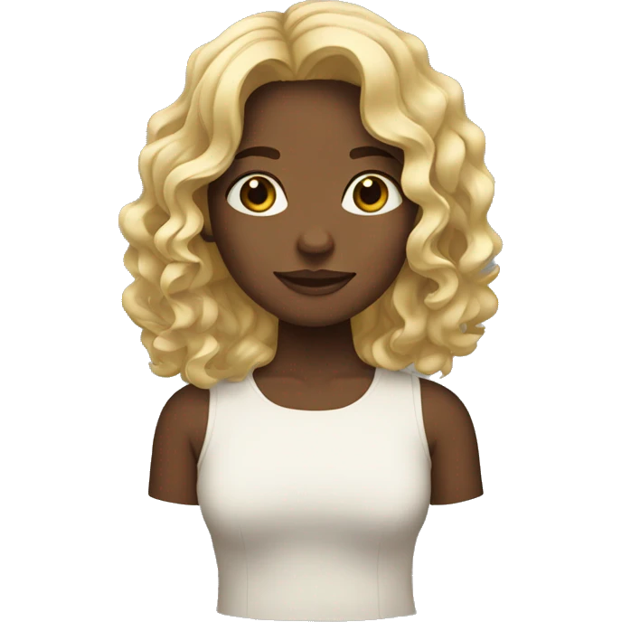 Girl with medium wavy hair emoji