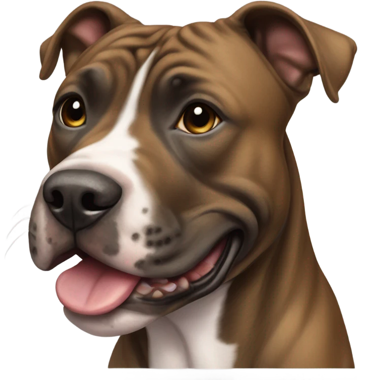 Brindle am-staff terrier smiling emoji