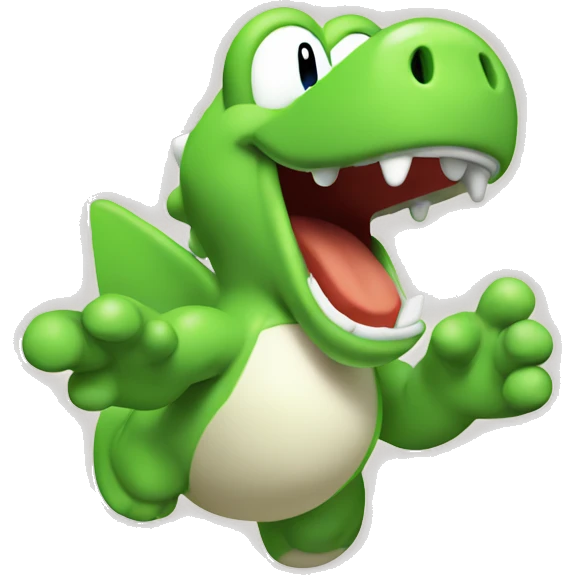 a yoshi from mario screaming Hype emoji