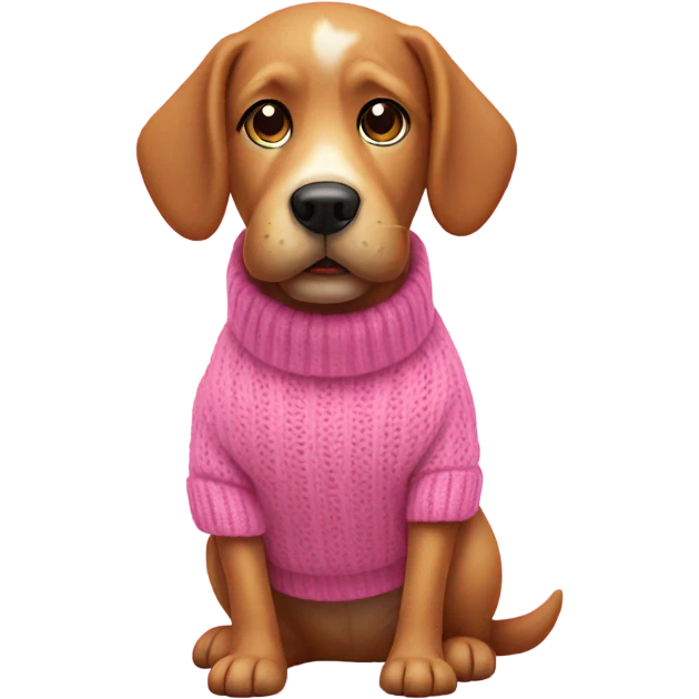 Dog with pink sweter  emoji