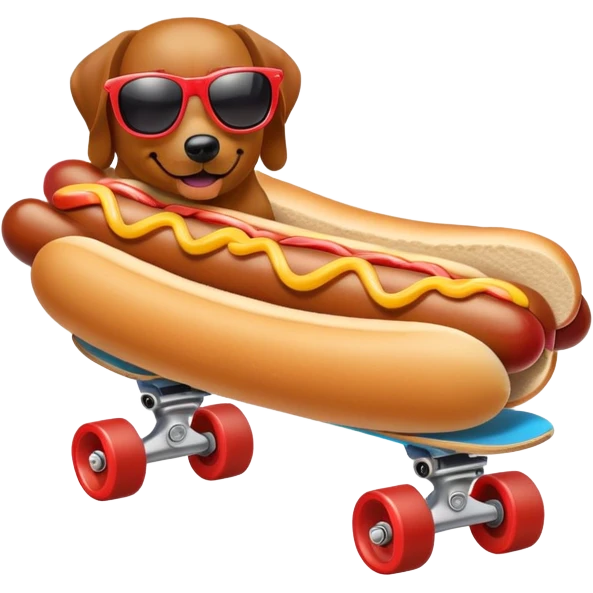 Hot dog skateboarding emoji