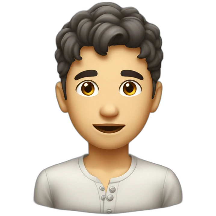 niño joven moreno con un peinado moderno con mucho dinerl emoji