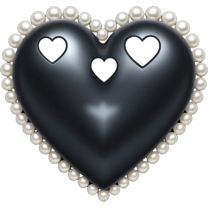 realistic gothic heart with a black pearl emoji
