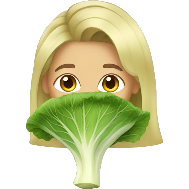 girl has cabbage as hair emoji
