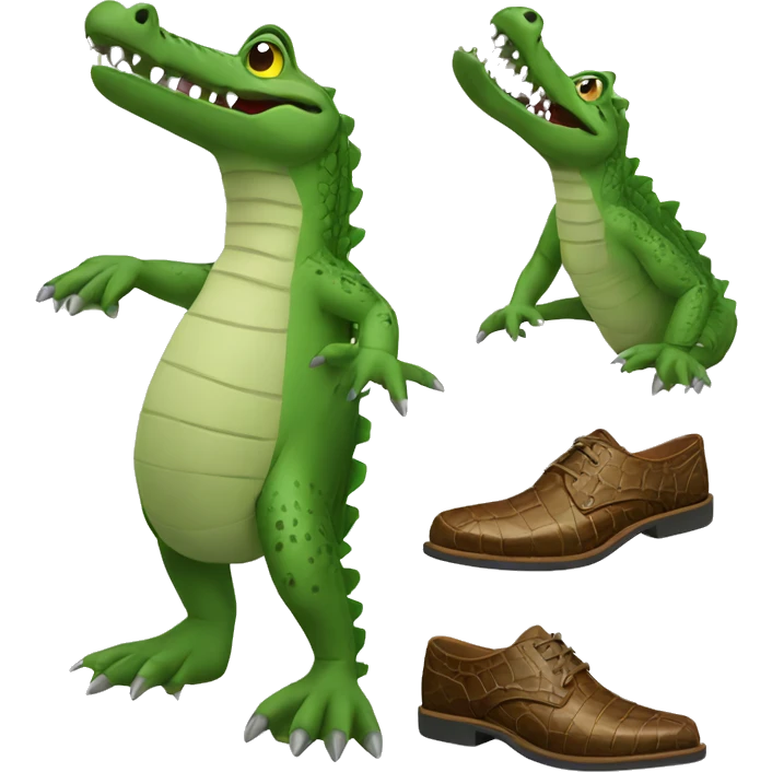 Crocodile with shoes emoji