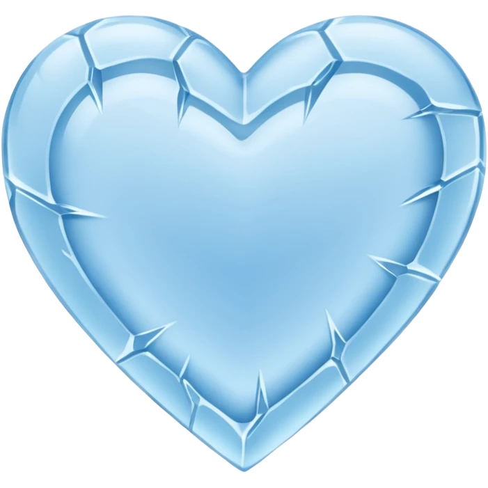 a flat heart that appears to be chiseled from a block of ice. Frost seems to grow on it emoji