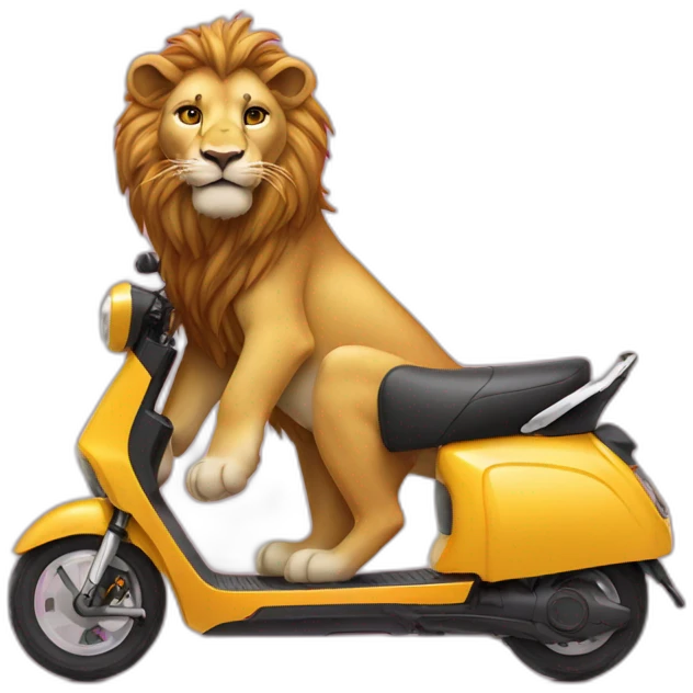 lion on electric scooter emoji