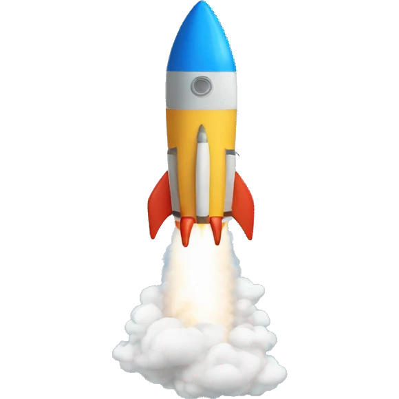 rocket with blue smoke emoji
