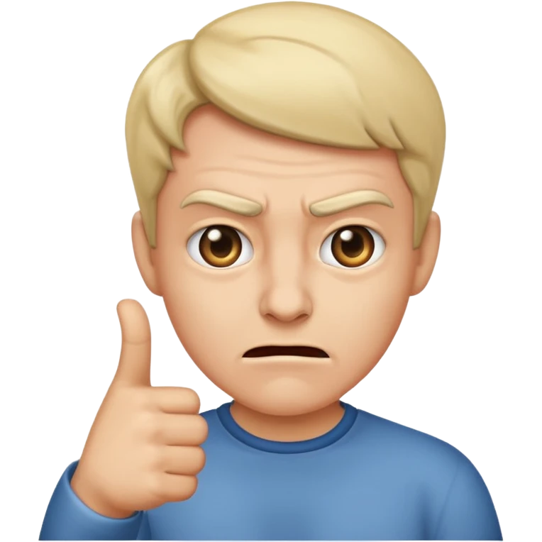 Contempt - feeling that someone or something is worthless while pointing' emoji