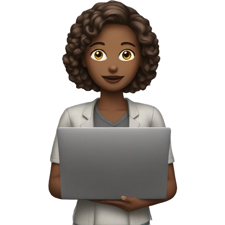 realistic woman with laptop emoji