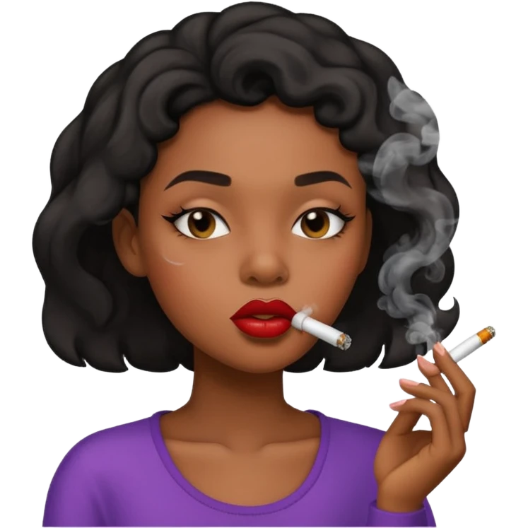 Black girl smoking  emoji