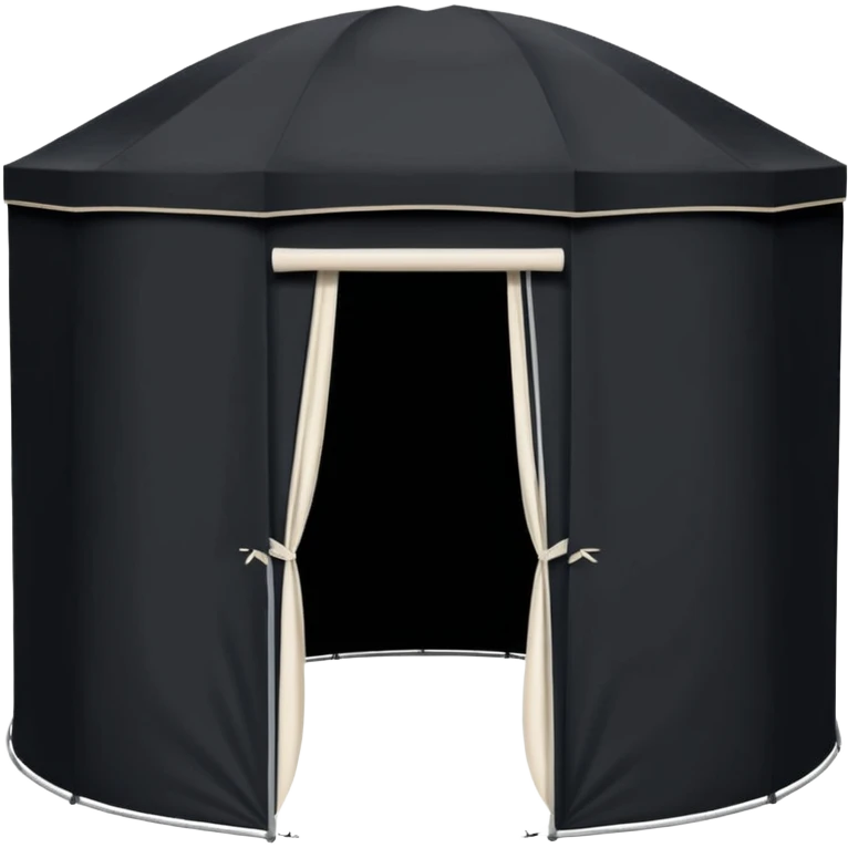 black Tall Oval Narrow Pop up open standing tent  emoji