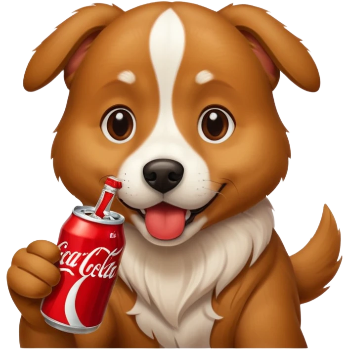 Dog drinking Coca-Cola  emoji
