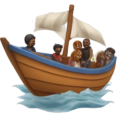boat with love people emoji