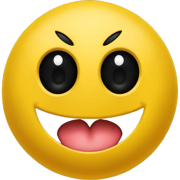 Pac-Man which just has two black dots as the eyes and a wide open mouth which is just pitch black emoji
