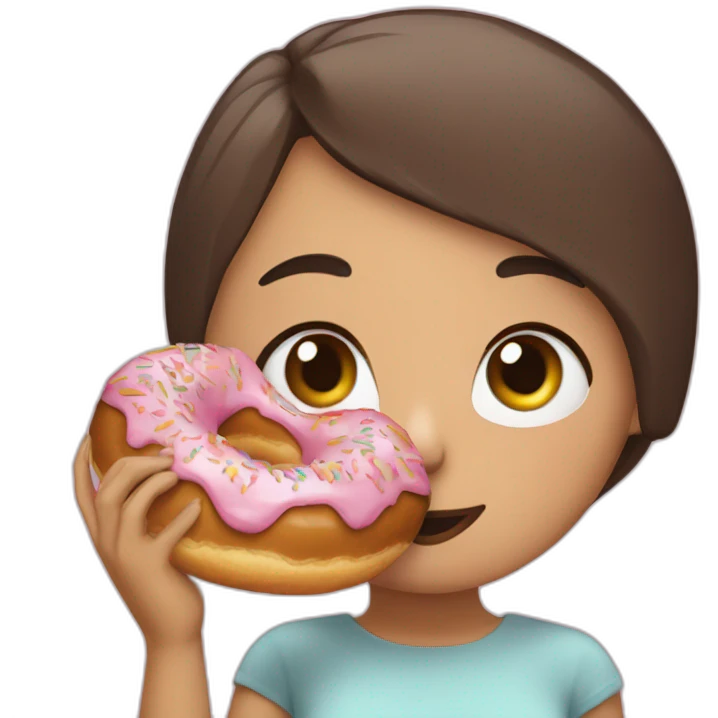 ariana grandee eating a donut emoji