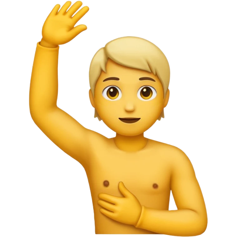 Please make an emoji where the wearer marks O or X with his arm. emoji