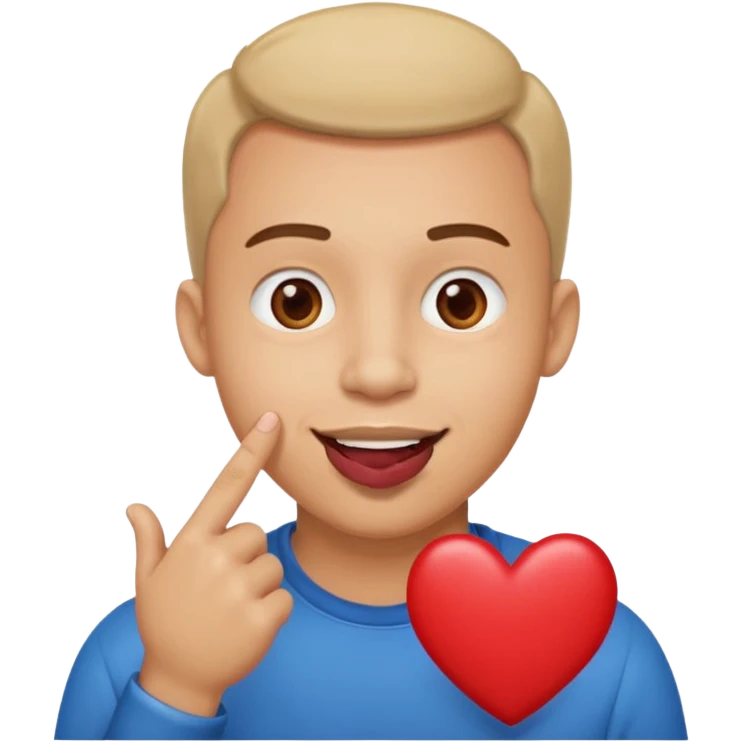 Homem apaixonado,com dedo na boca e com os olhos de coração emoji