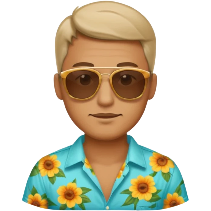 man with sunglasses and summer shirt emoji
