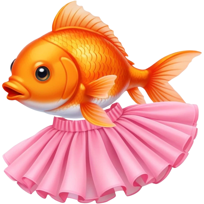Goldfish in a pink tutu emoji