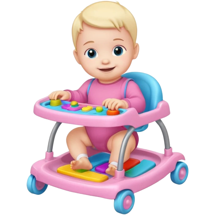 pink baby walker with toys on it emoji