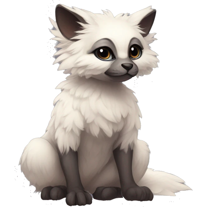  Realistic Rare Fantasy Fluffy Slim Vernid-Trico-Melprin-species by LiLaiRa, by Falvie, full body emoji