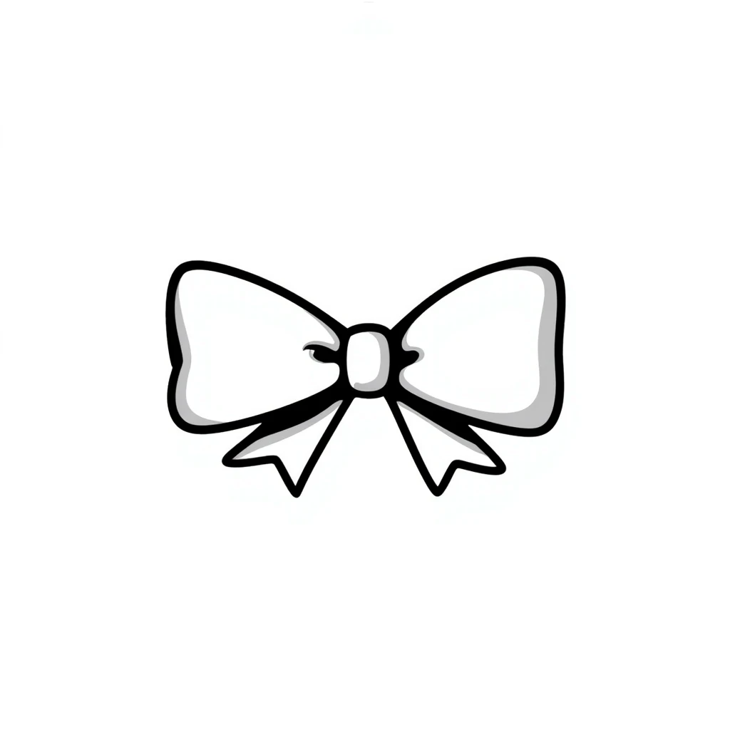 hand-drawn coquette bow with sketchy lines emoji