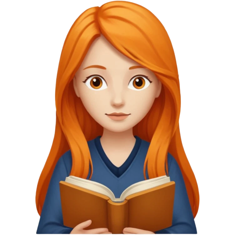 orange long hair woman reading emoji