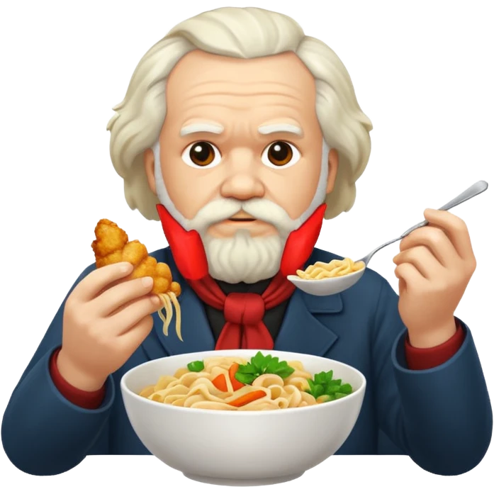 Marx ăn mì gà emoji