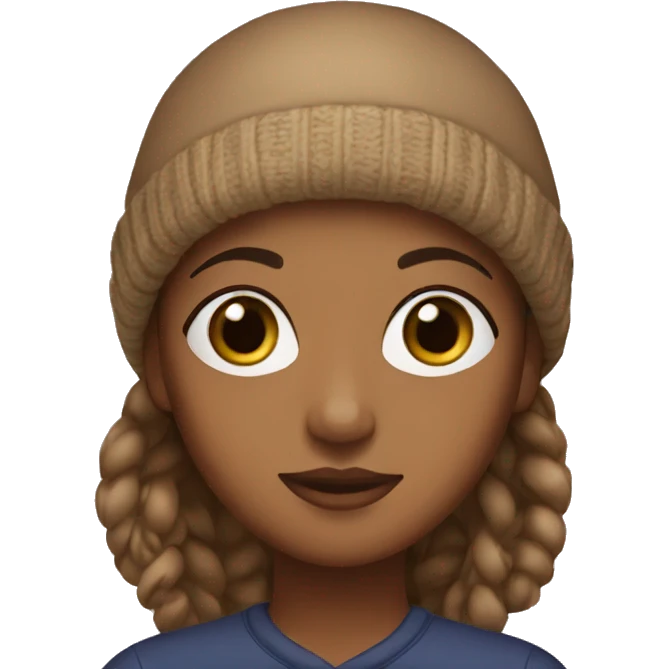 brown girl with beanie on emoji