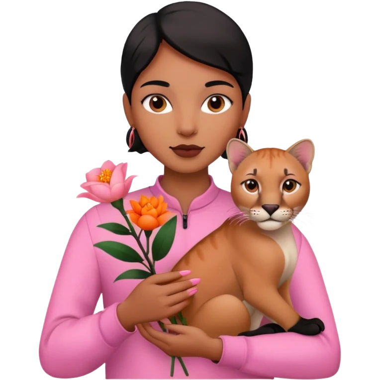 a flower in hand that holds the puma emoji