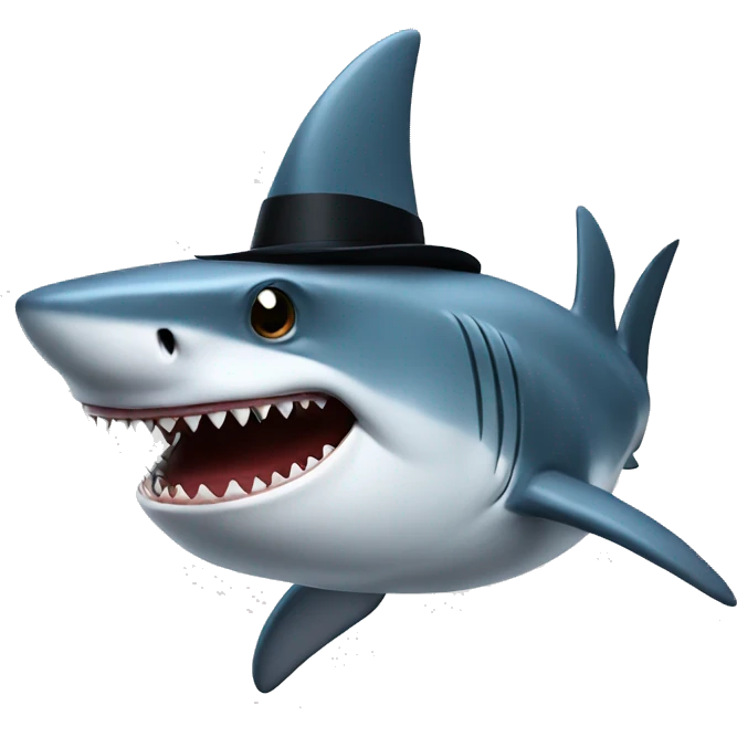 shark with tophat emoji