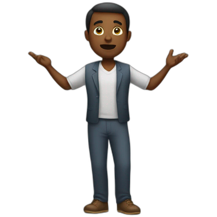 black man shrugging emoji