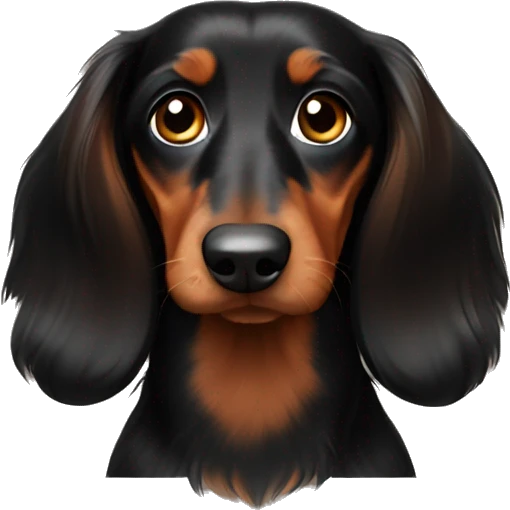 Brown and black long haired dachshund  emoji