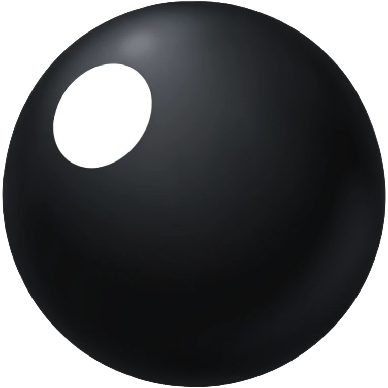 Black Ball with MB written on it. Nothing else no holes. emoji