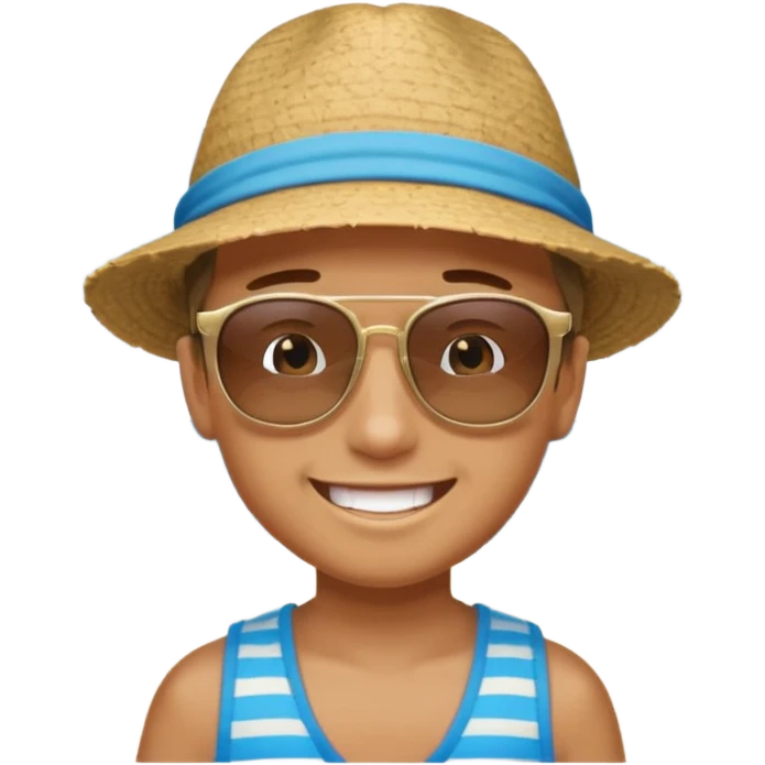 boy  at beach emoji