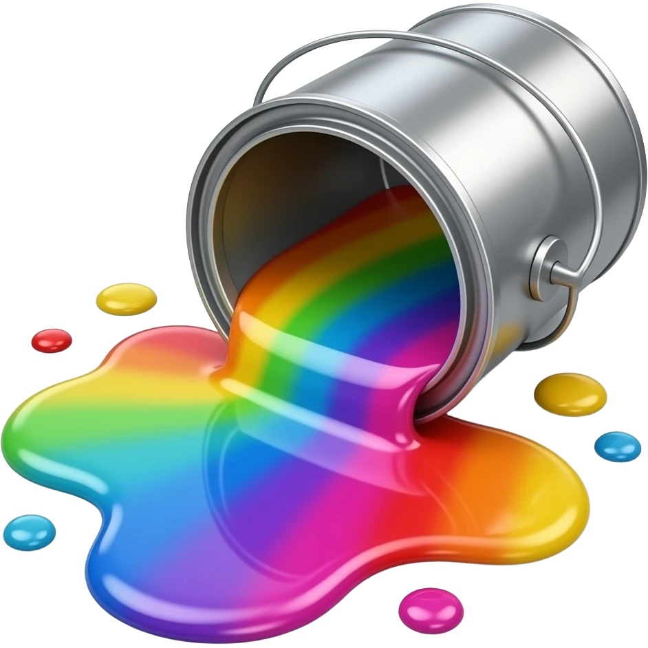 no rainbow spilled paint can colorful not rainbow color more real emoji
