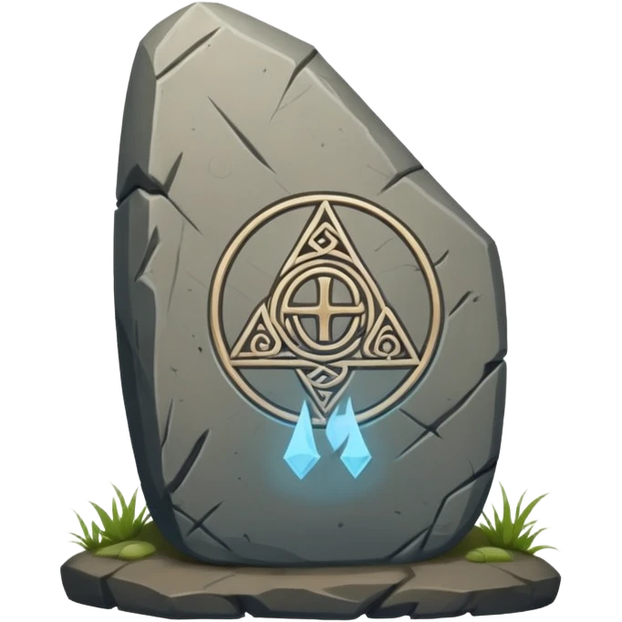 rune stone with mystical symbols emoji