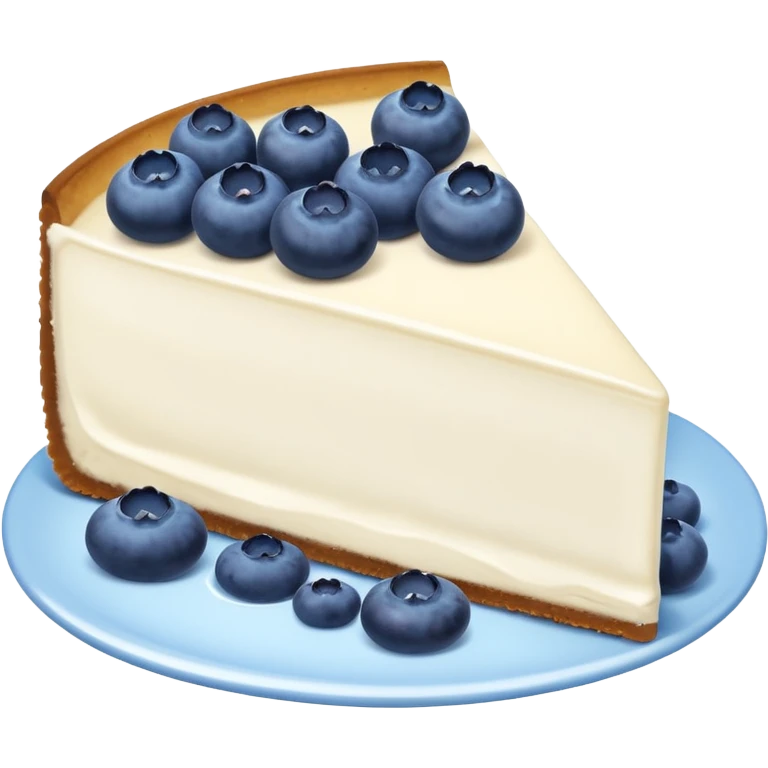 one slice of cheesecake with blue cream on top and blueberries emoji