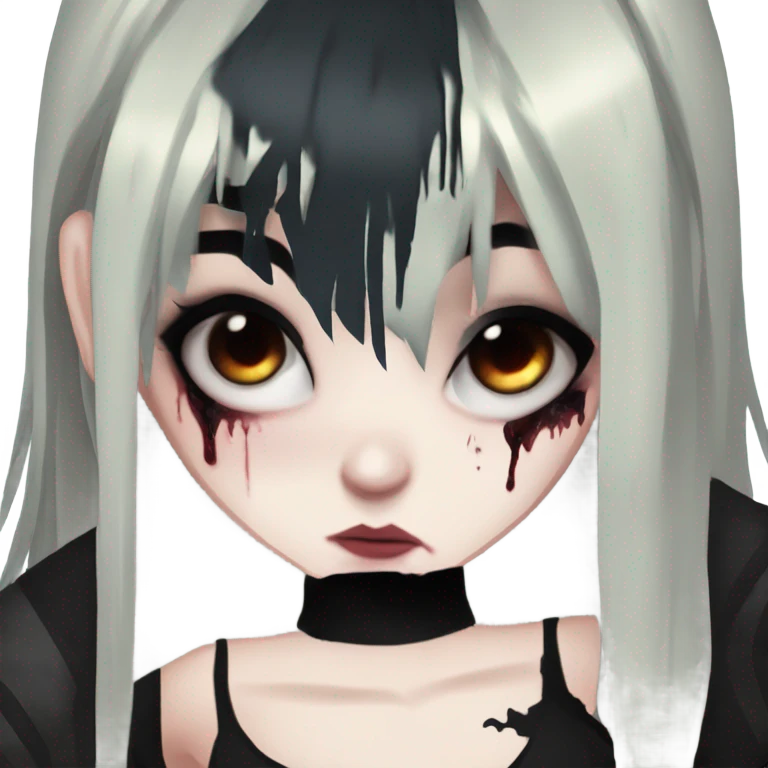 zombie emo girl with bangs emoji
