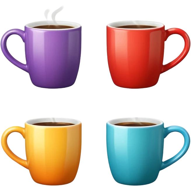 colorful mugs hot drink emoji