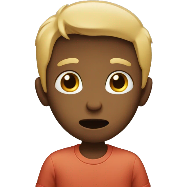 a kid holding his hands in front of his mouth emoji