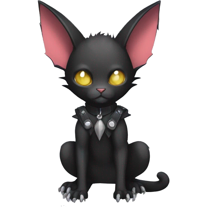 Black Punk Bat-Cat-Fakemon Full Body emoji