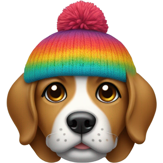 Dog wearing beanie emoji
