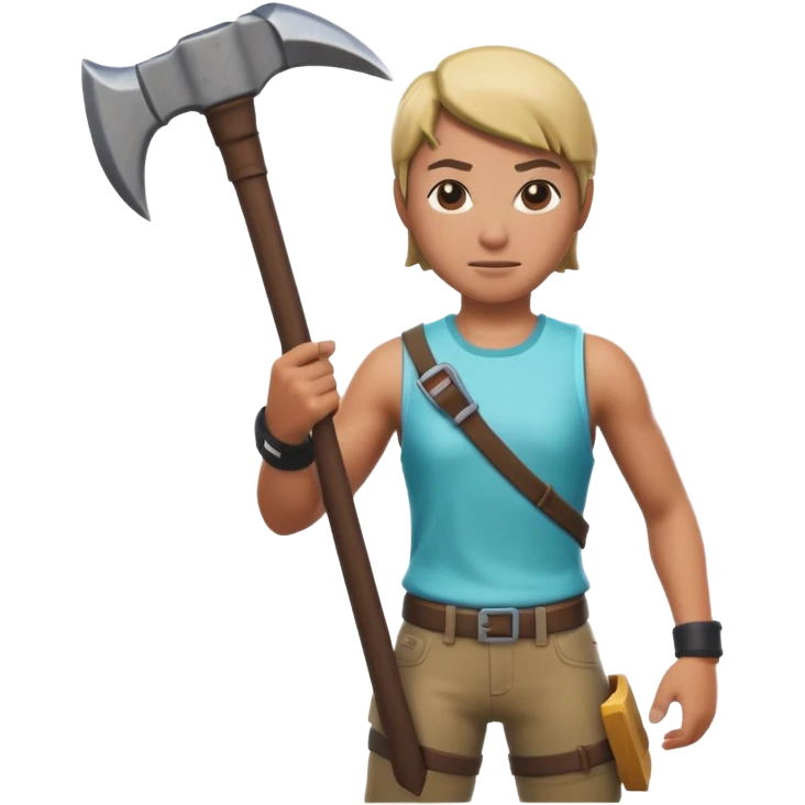 Fortnite skin holding pickaxe  emoji